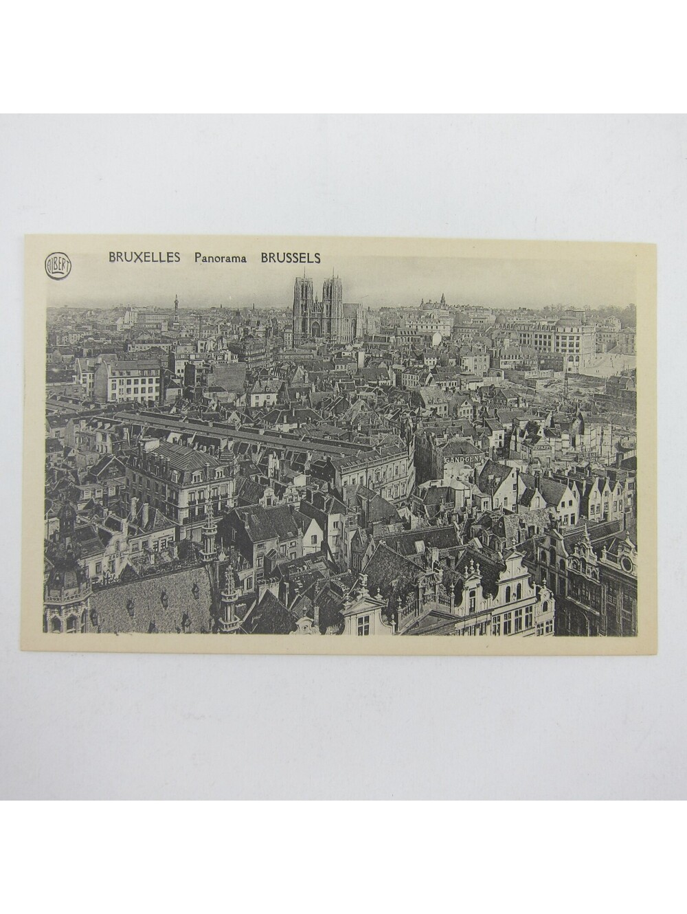 Postcard Brussels Belgium Panorama Aerial View Northeast From Town Hall Antique